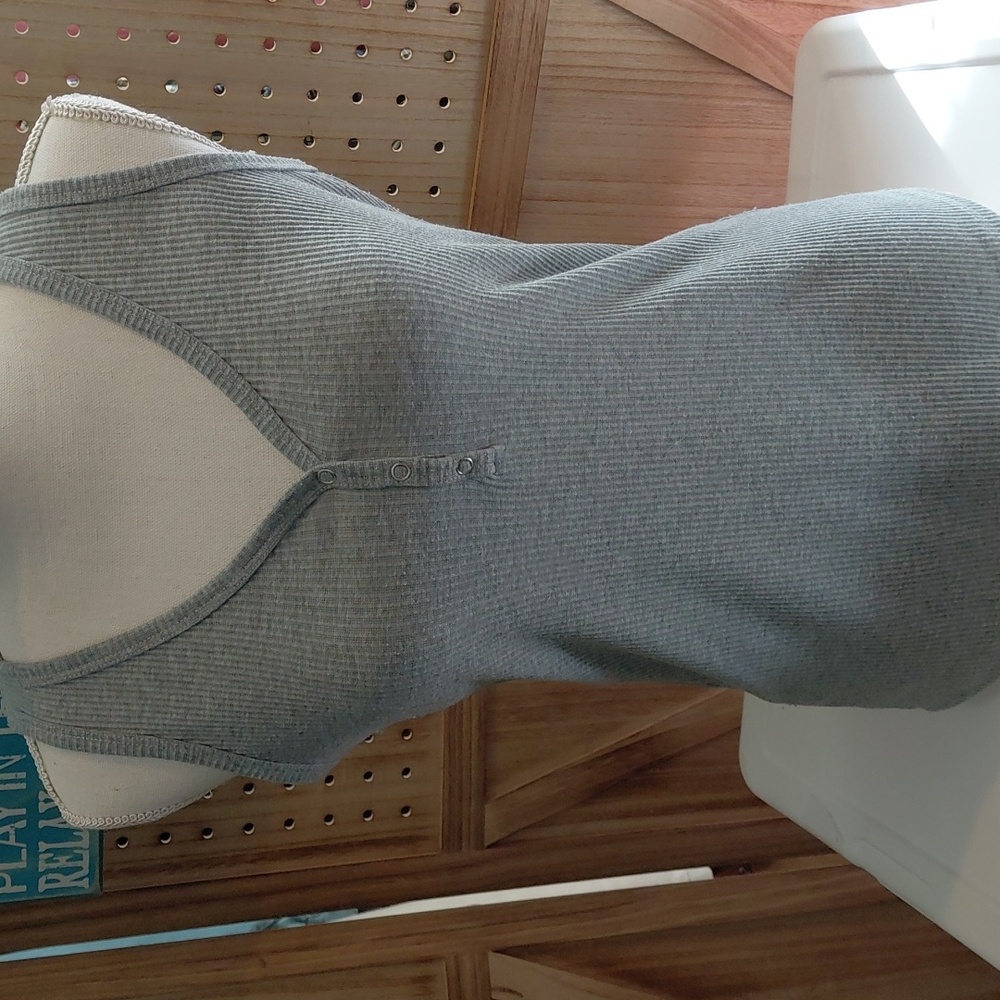 Merokeety Light Grey Ribbed Tank Top